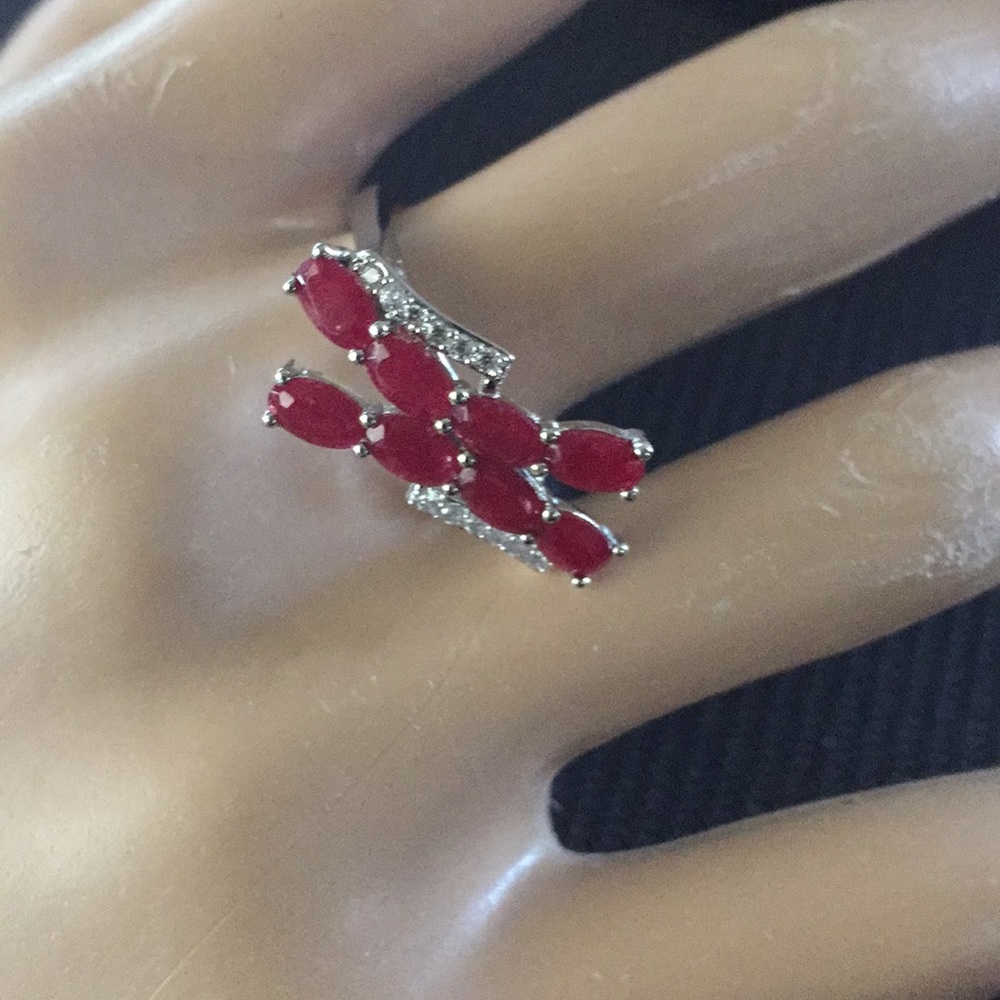 Astonishing Ruby Gemstone Silver Ring 925 - image 1